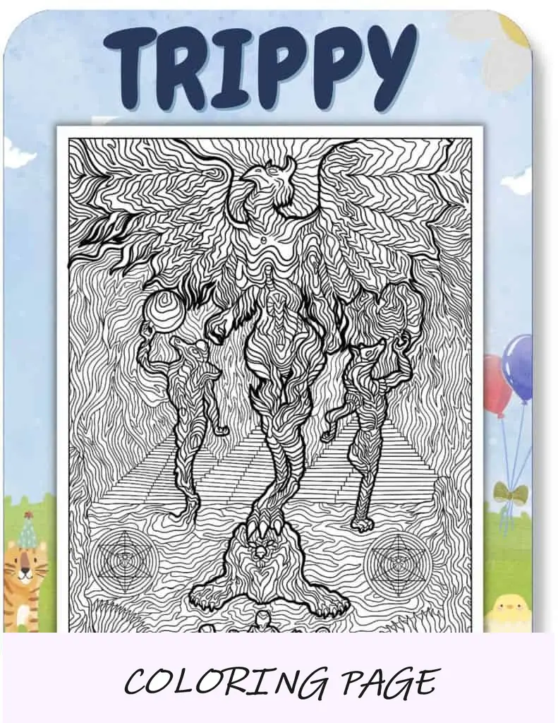 Desenhos para colorir trippy para crianças