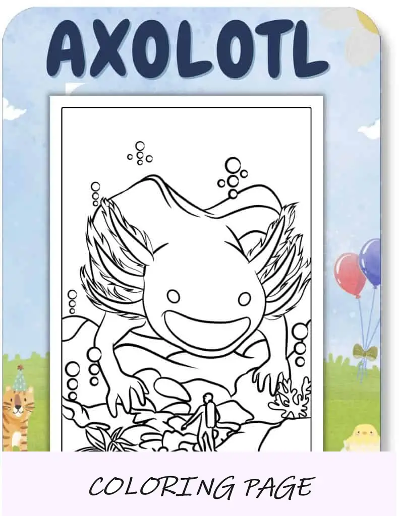 Desenhos de Axolote para colorir para crianças