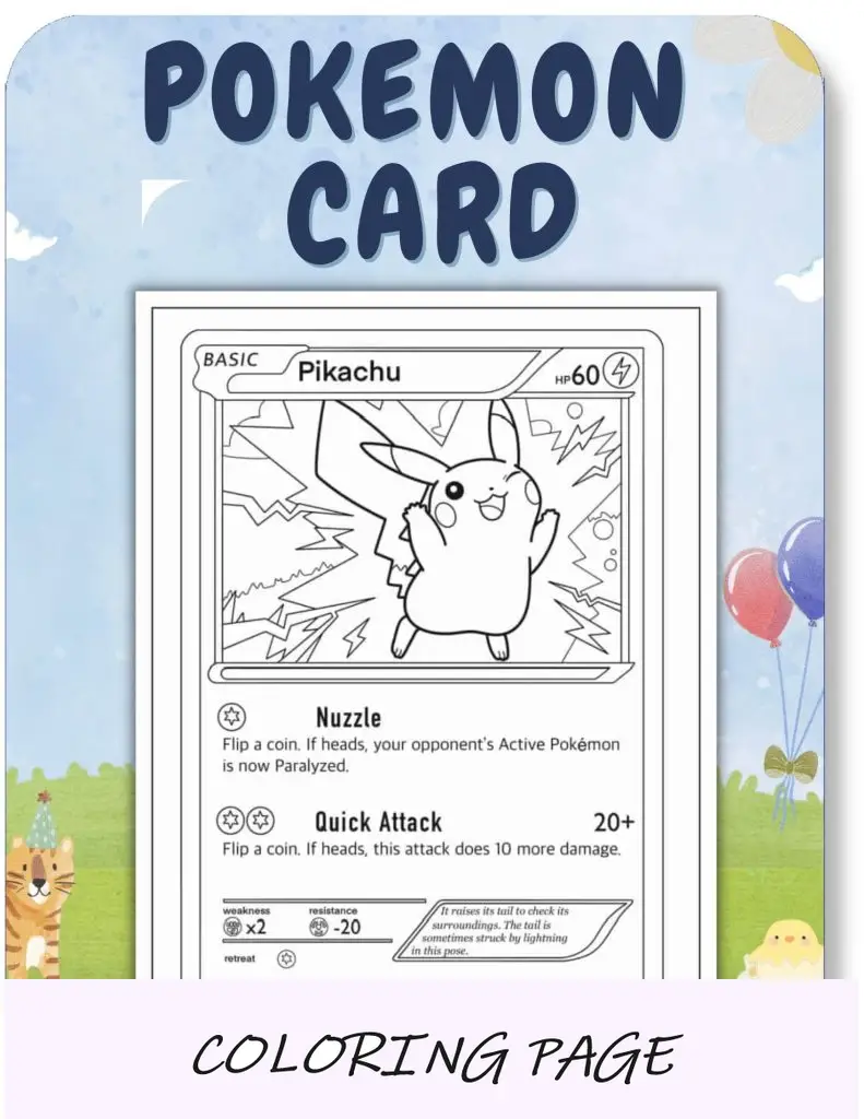 Desenhos para colorir de cartas Pokémon para crianças