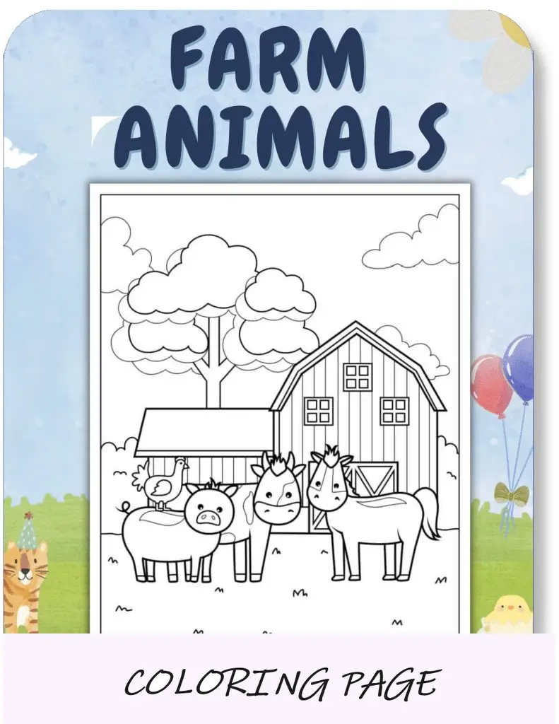 Desenhos para colorir de animais de fazenda para crianças
