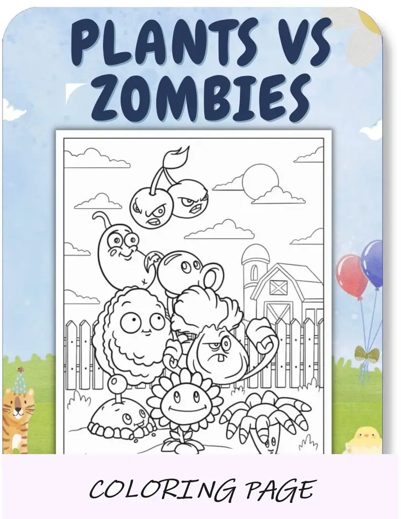 Desenhos para colorir de Plantas vs Zumbis para crianças