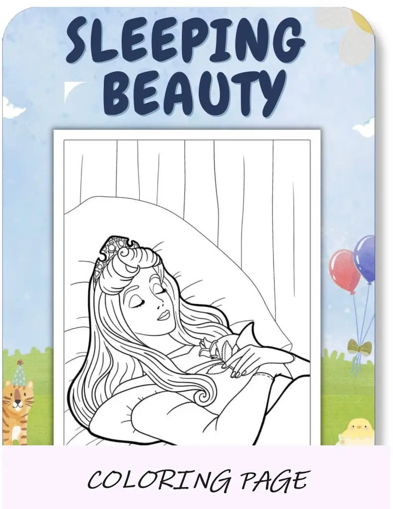 Desenhos para colorir da Bela Adormecida para crianças