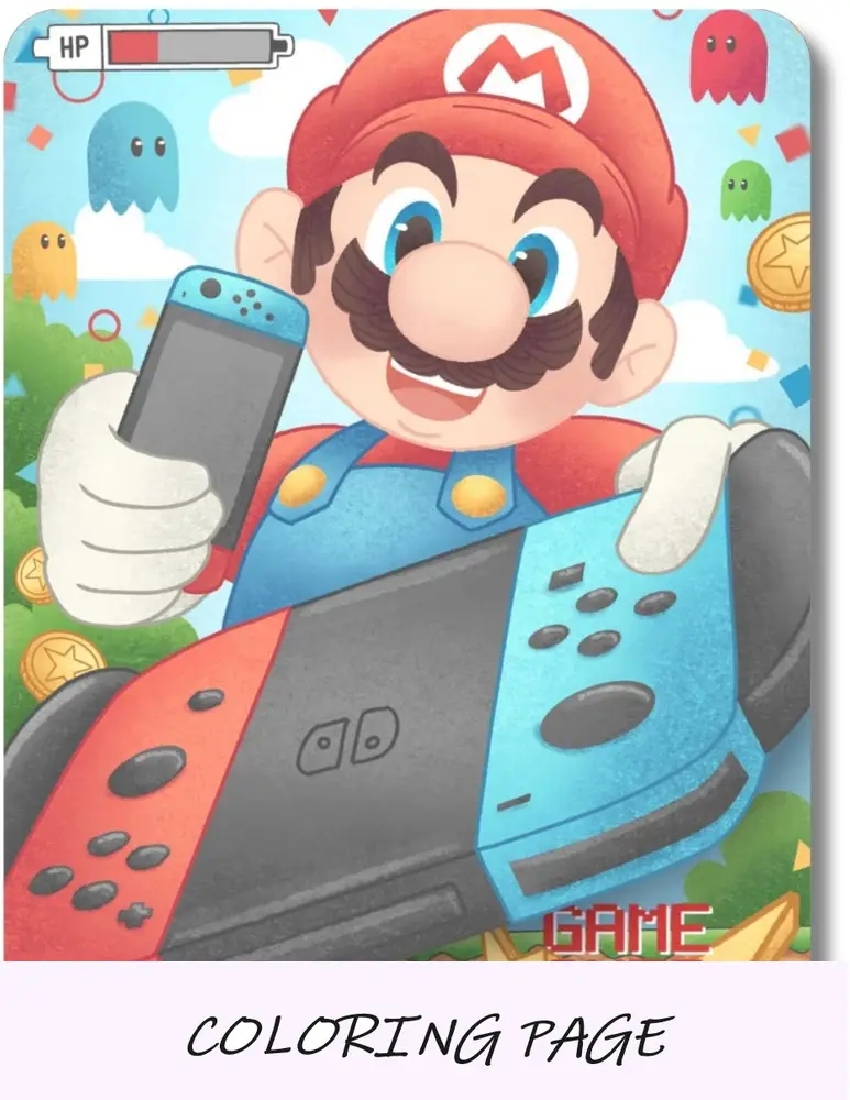 páginas para colorir de videogame capa imagem-min