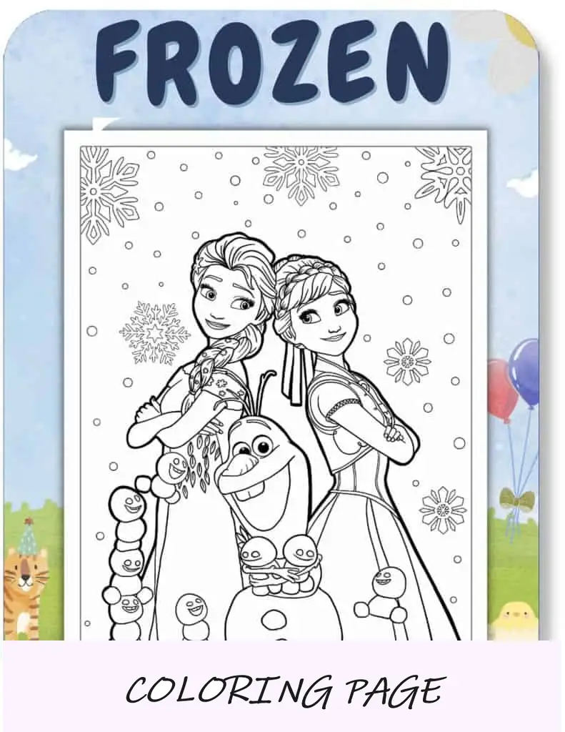 Desenhos para colorir congelados para crianças