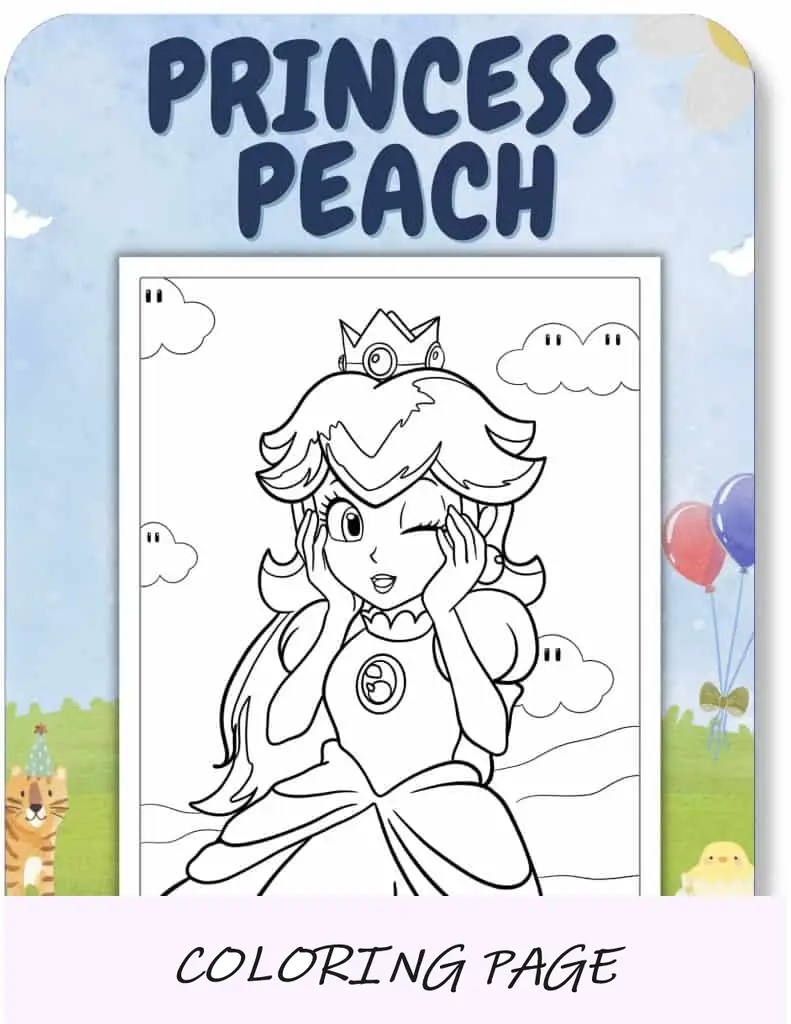 Desenhos para colorir da princesa pêssego para crianças