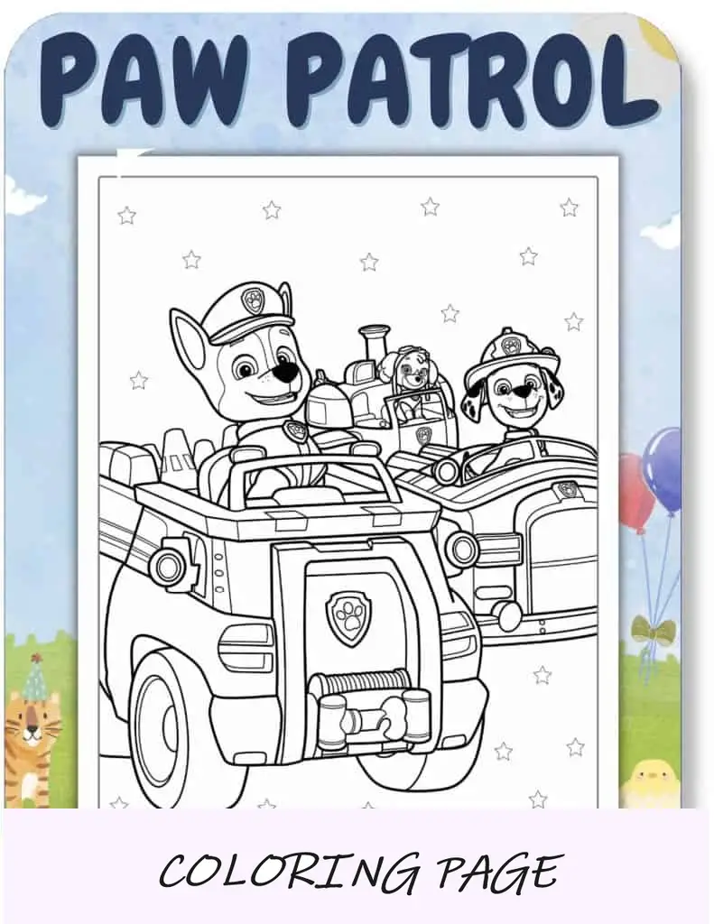 Desenhos para colorir da Patrulha Canina para crianças