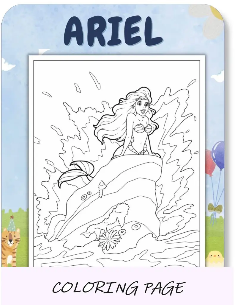 Desenhos para colorir de Ariel para crianças