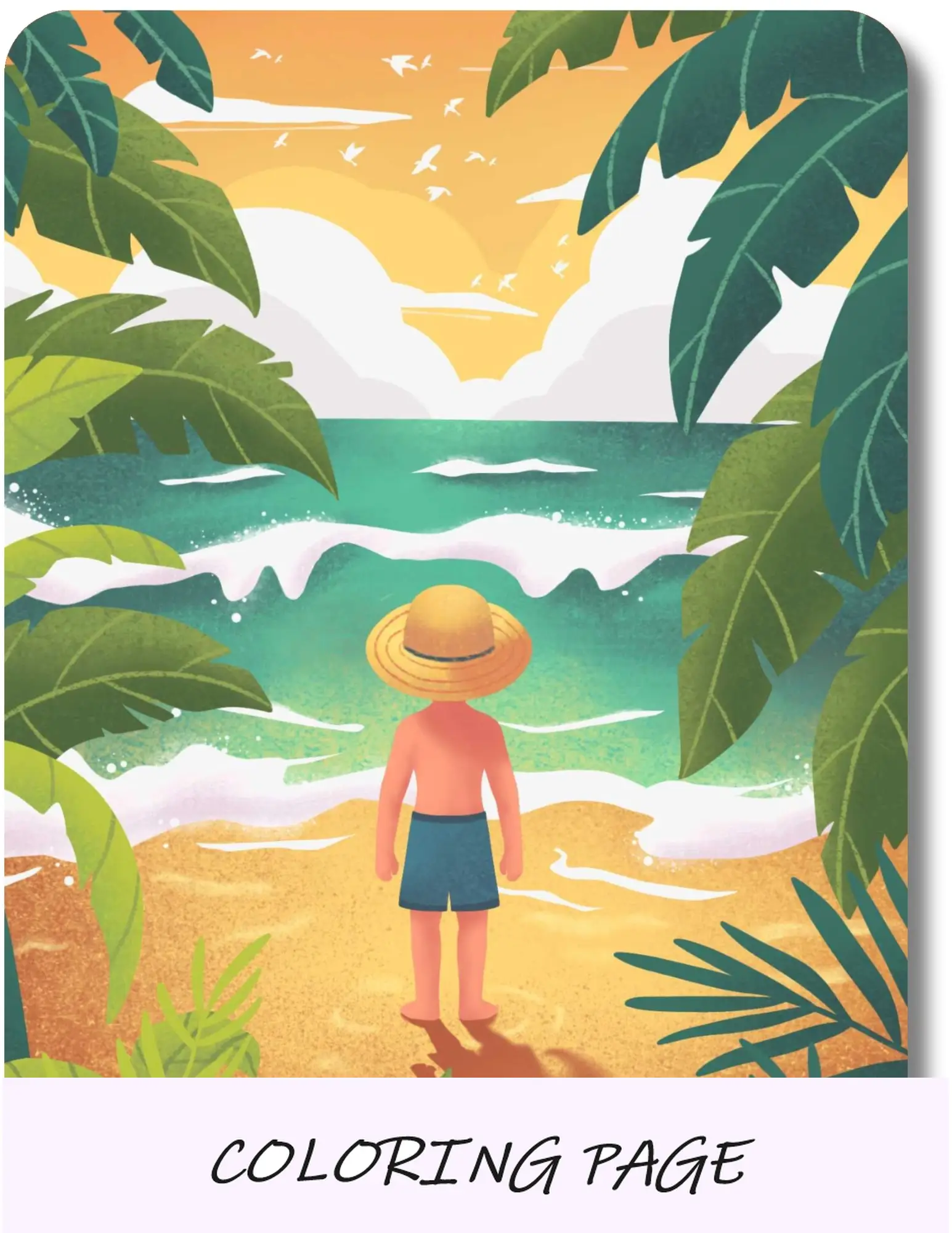 imagem de capa de páginas para colorir de verão