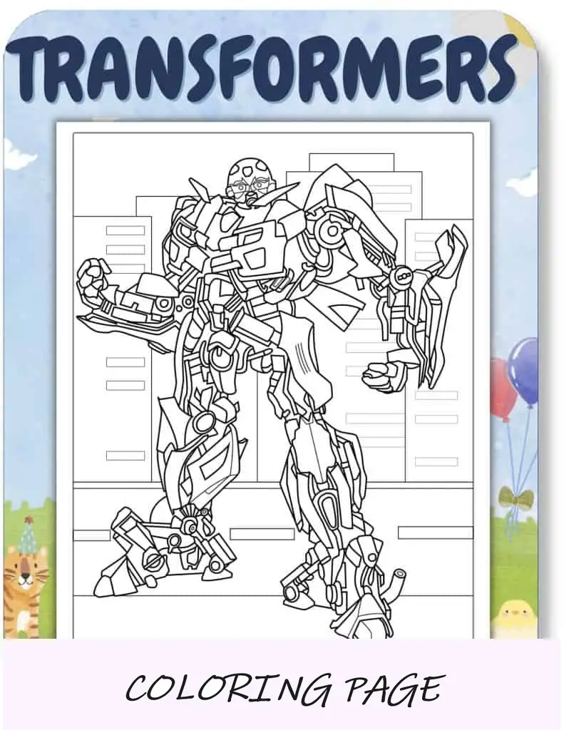 Desenhos para colorir de transformadores para crianças