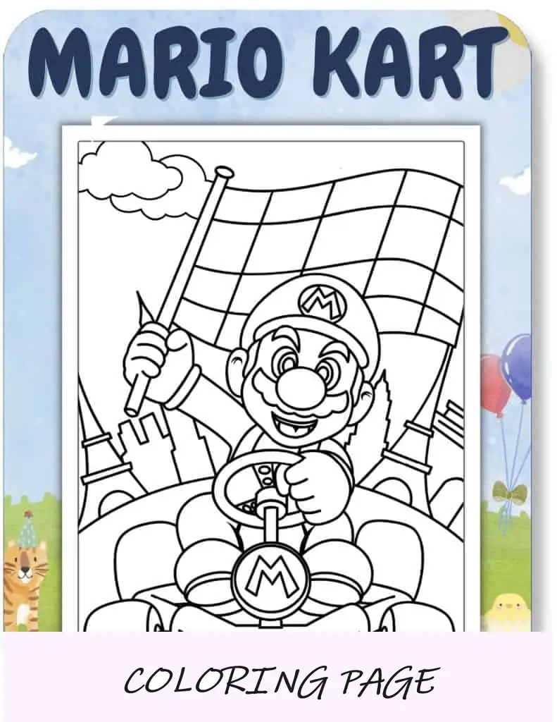 Desenhos para colorir de Mario Kart para crianças
