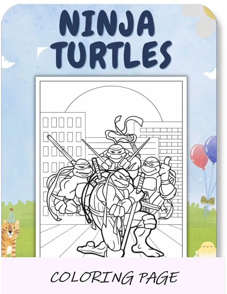 Desenhos para colorir de tartarugas ninja para crianças