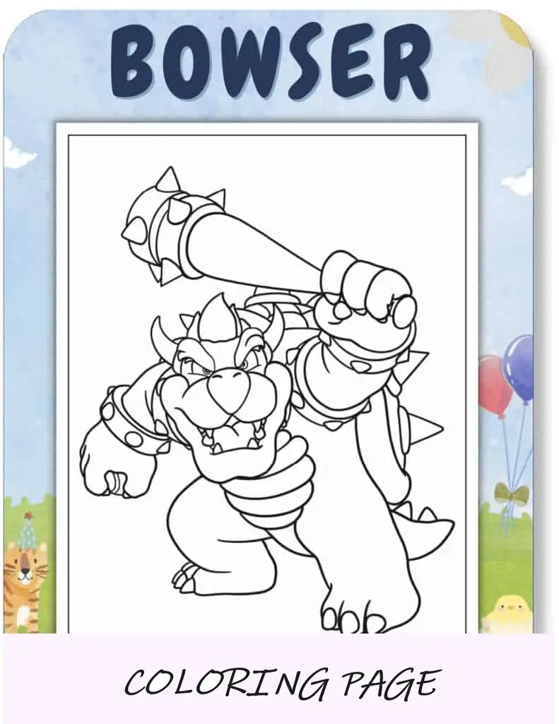 Desenhos para colorir do Bowser para crianças