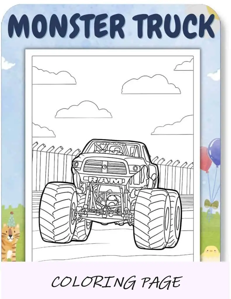 Desenhos para colorir de Monster Truck para crianças