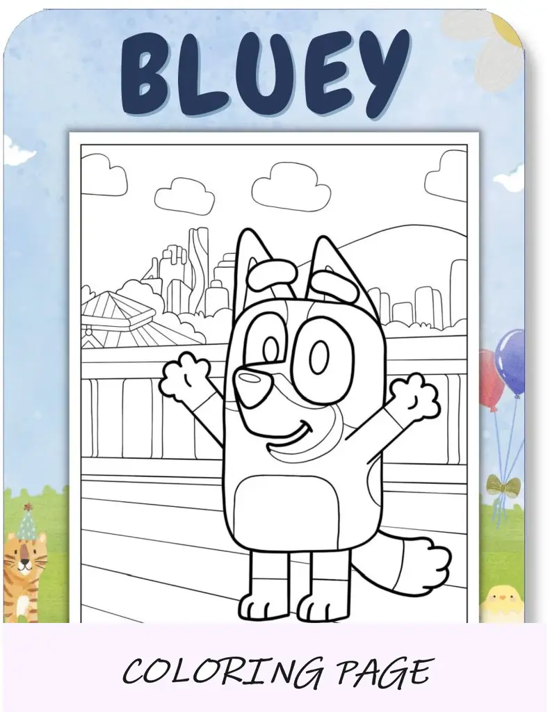 Desenhos para colorir Bluey para crianças v3