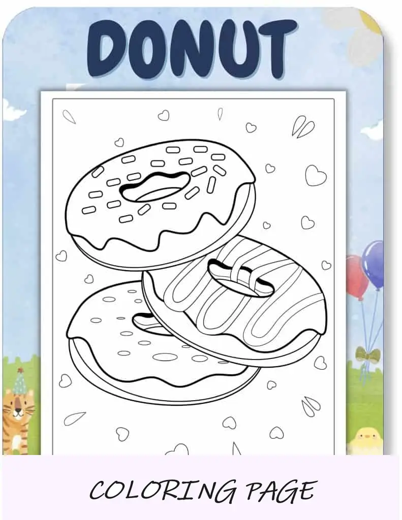 Desenhos para colorir de donuts para crianças