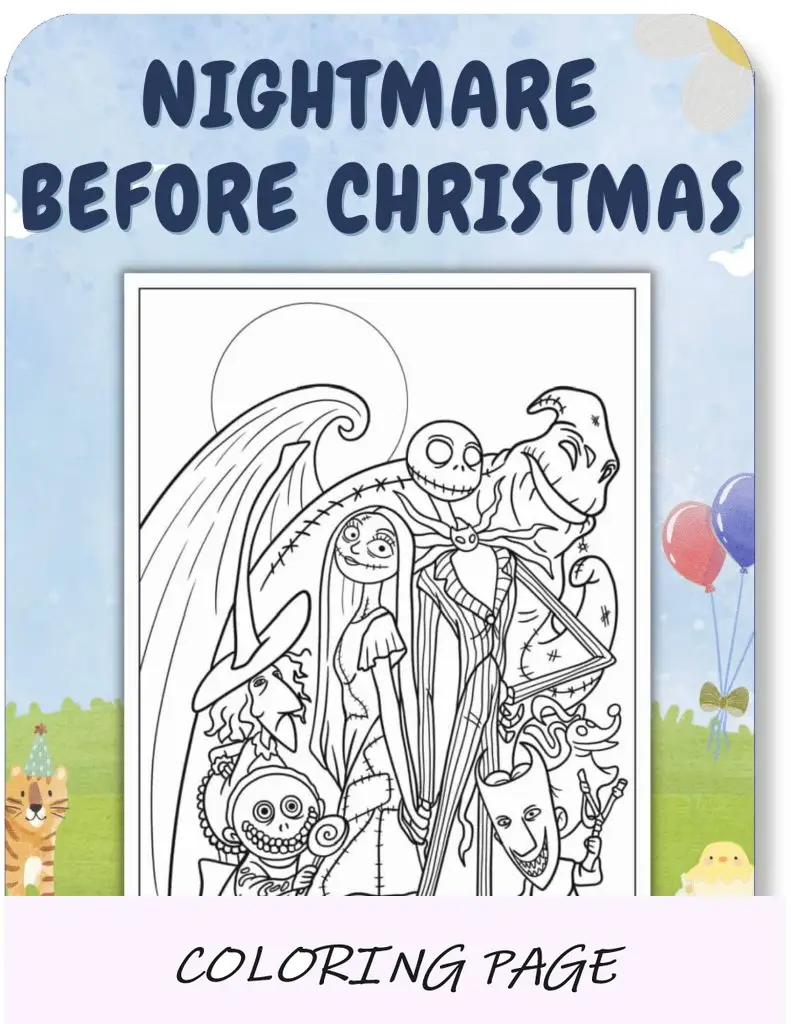 Desenhos para colorir de Pesadelo antes do Natal para crianças