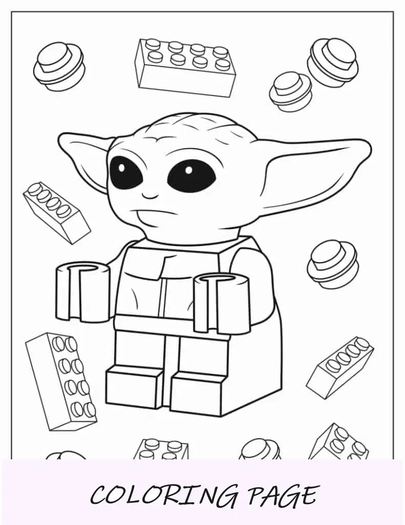 Lego Baby Yoda para colorir