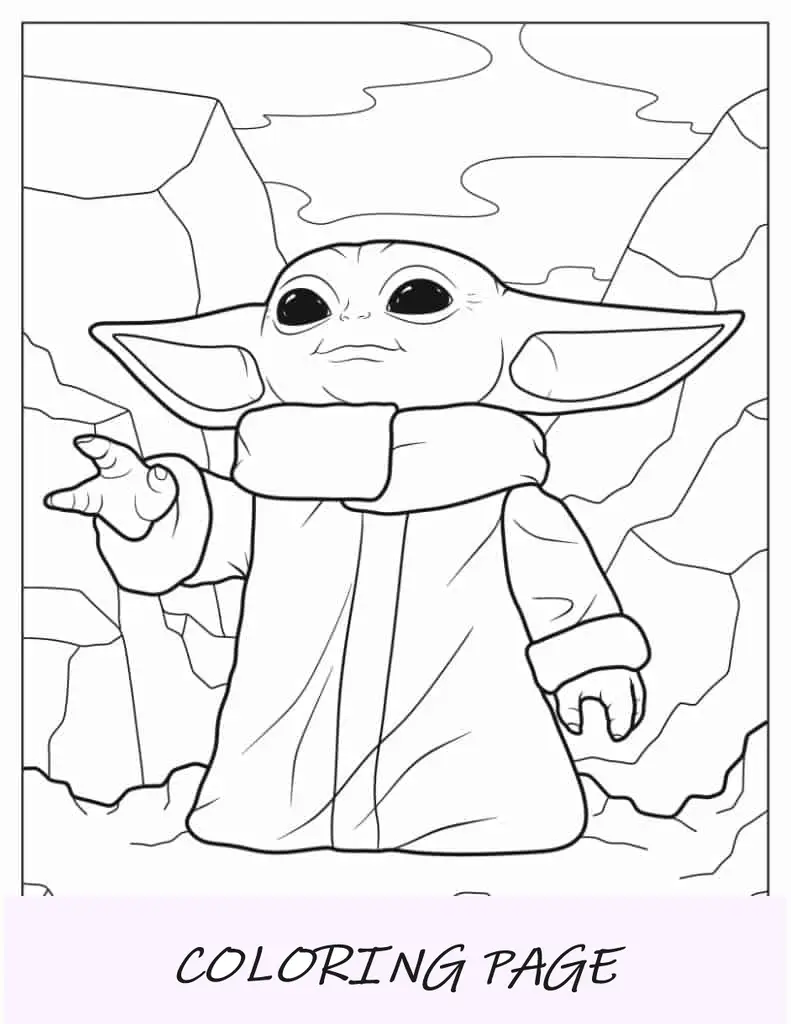 Baby Yoda usando a força para colorir