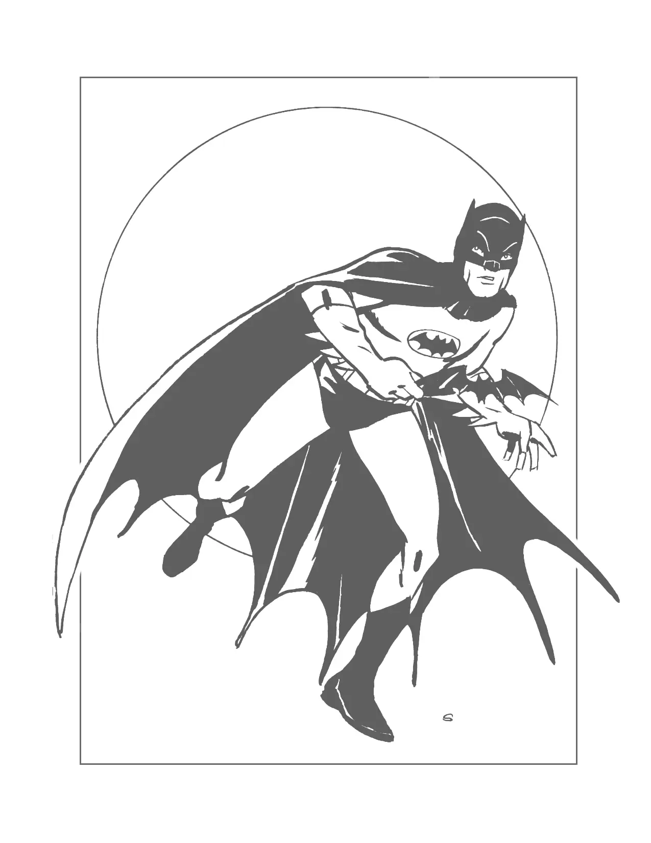 Old School Batman Coloring Page