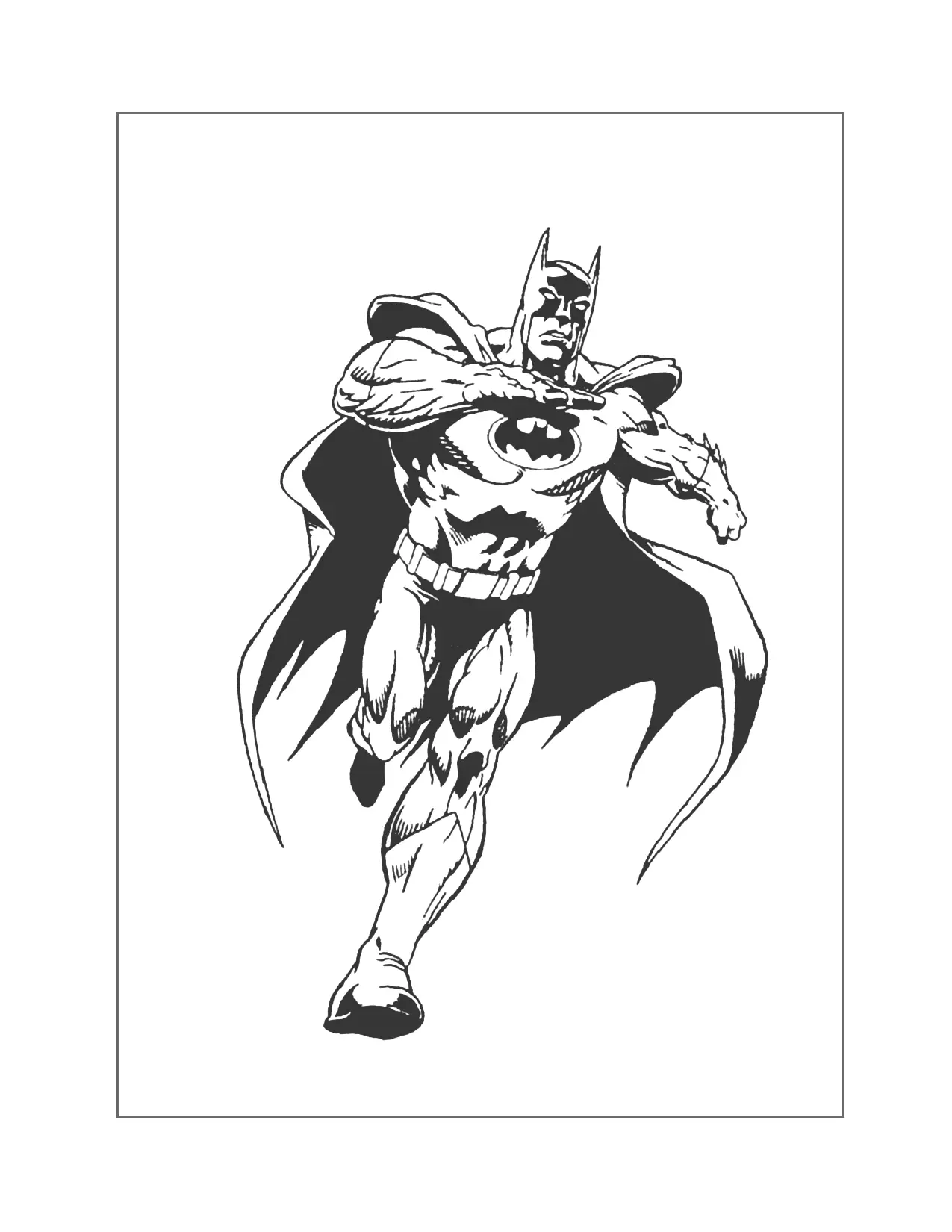 Batman Running Coloring Page