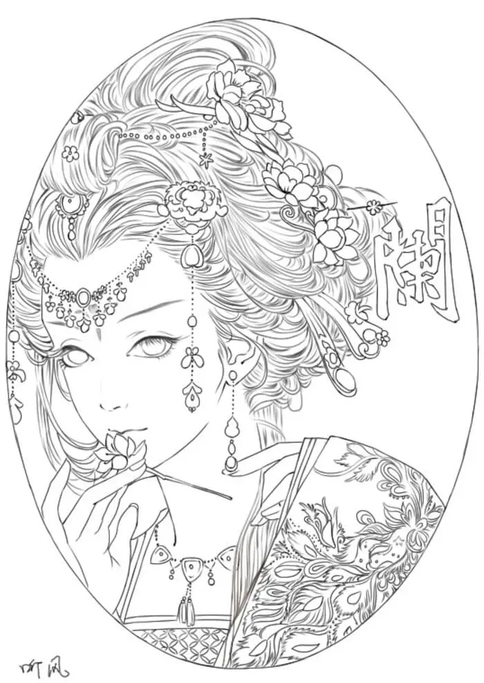 Chinagirl Coloring Pages For Teens