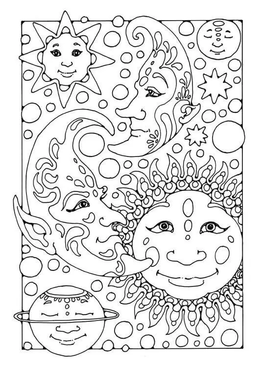 Sunmoon Coloring Pages For Teenagers