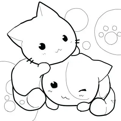 Chibi Kittie Coloring Pages For Teenagers