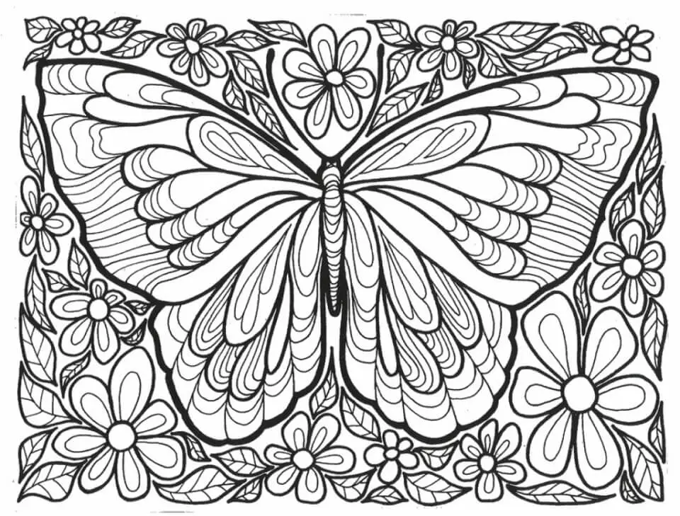 Butterfly Teen Coloring Page