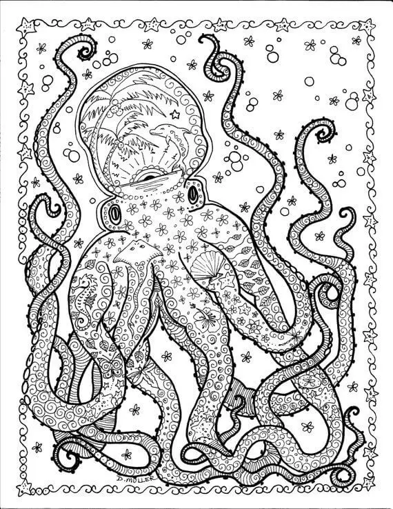 Squid Coloring Pages For Teenagers