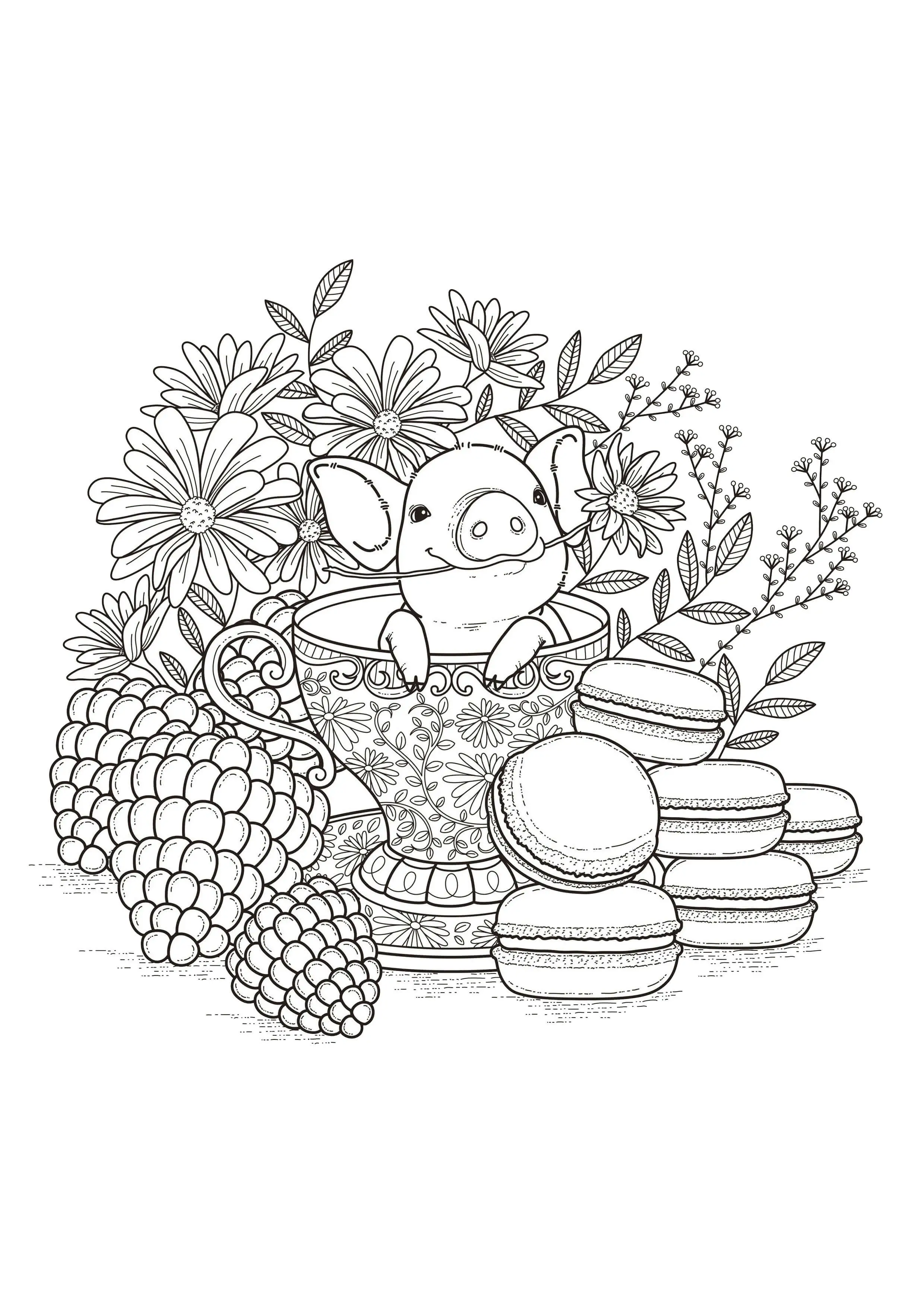 Little Piggy Coloring Pages For Teens