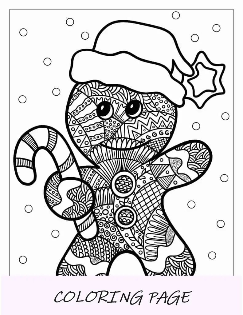 Hoja para colorear Mandala del hombre de jengibre