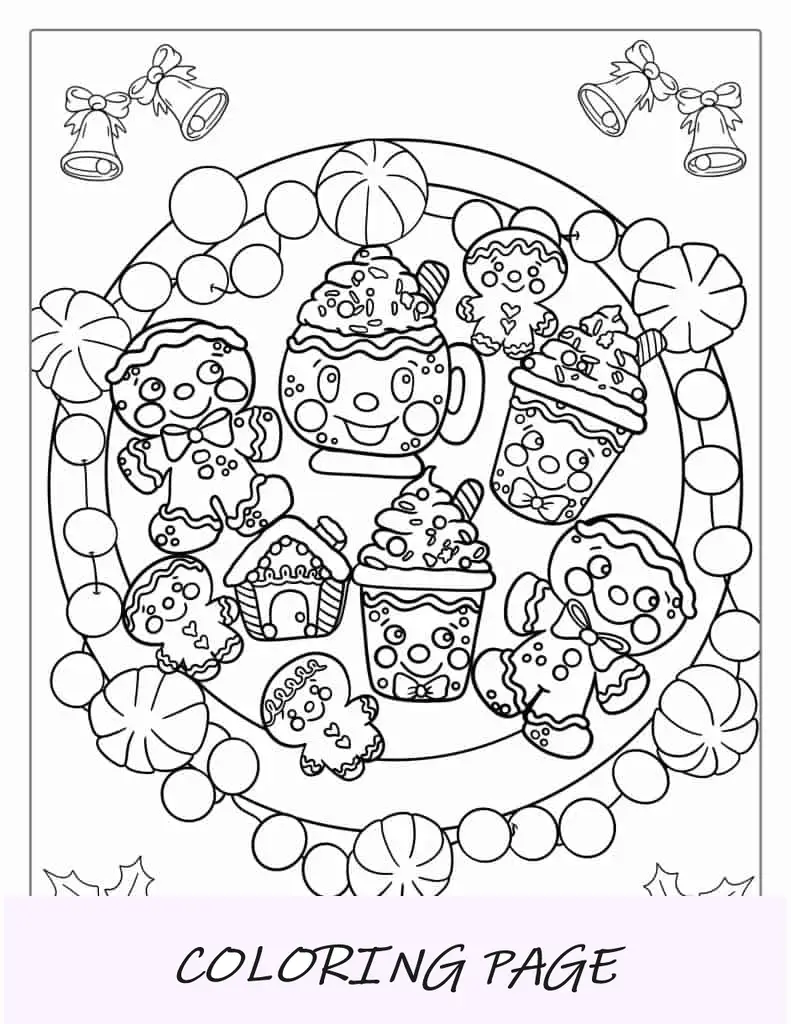 Plato De Galletas De Jengibre Para Colorear