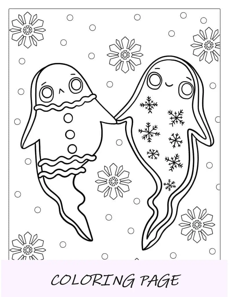 Hombre de jengibre fantasma de Halloween para colorear