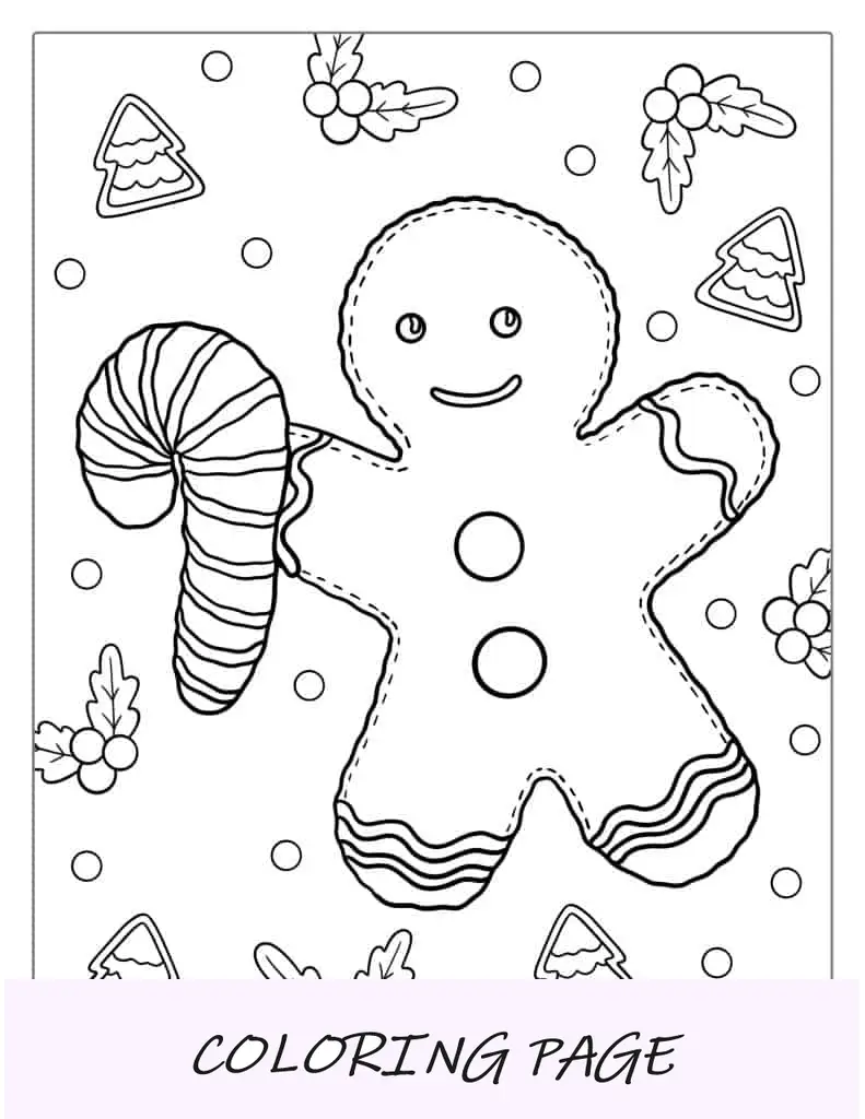 Hombre de jengibre fácil de colorear para niños