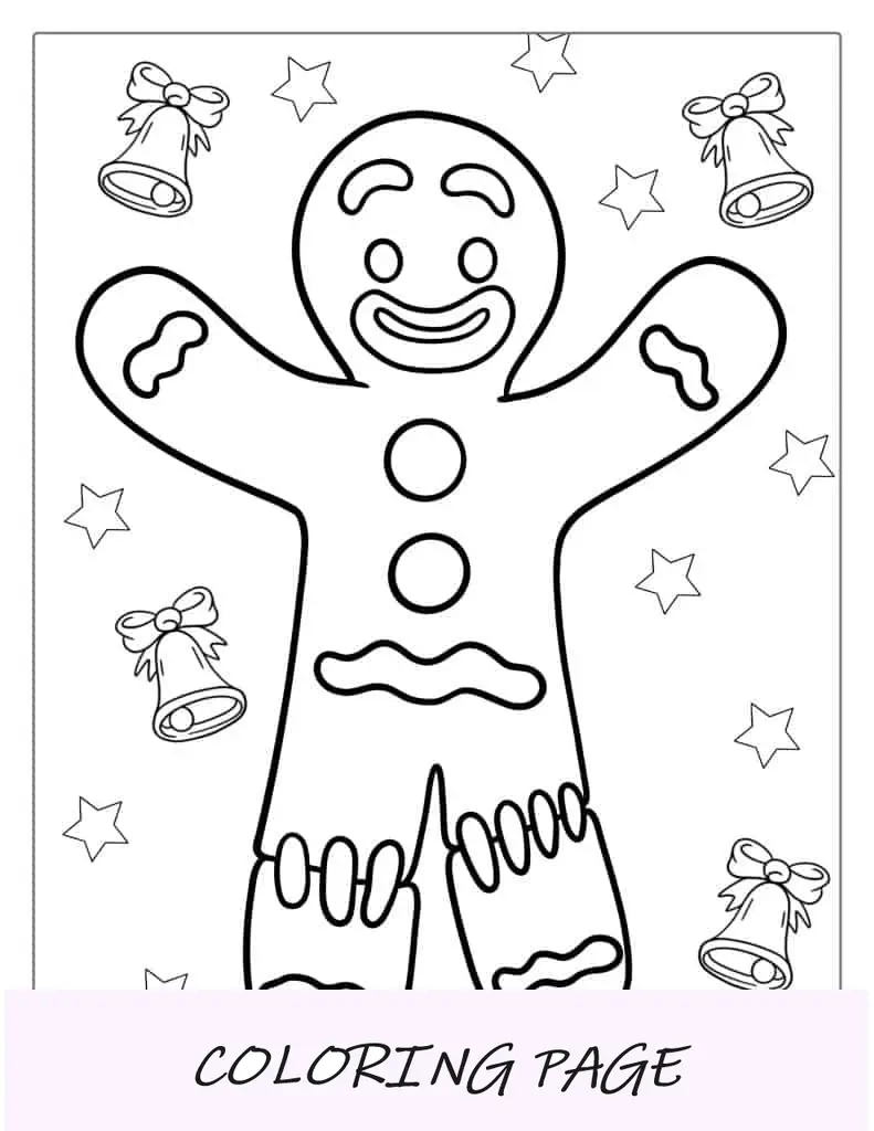 Hoja para colorear de Shrek Gingerbread Man