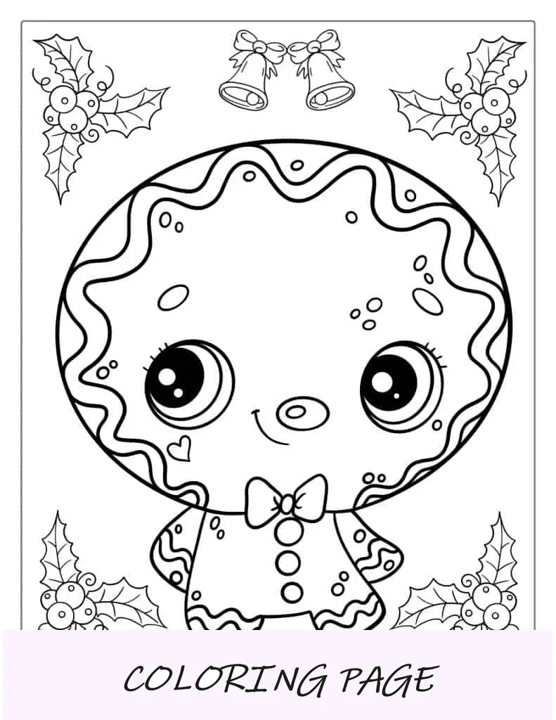 Lindo Hombre De Jengibre Kawaii Para Colorear