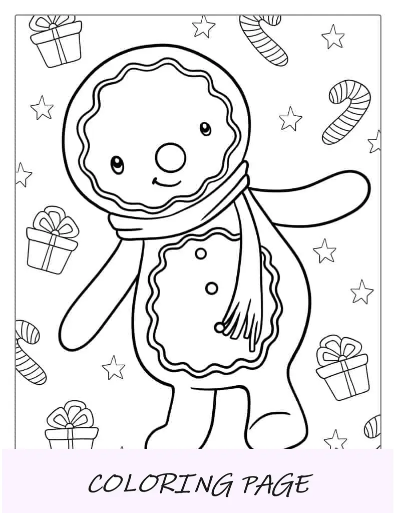Hombre De Jengibre Navideño En Invierno Para Colorear