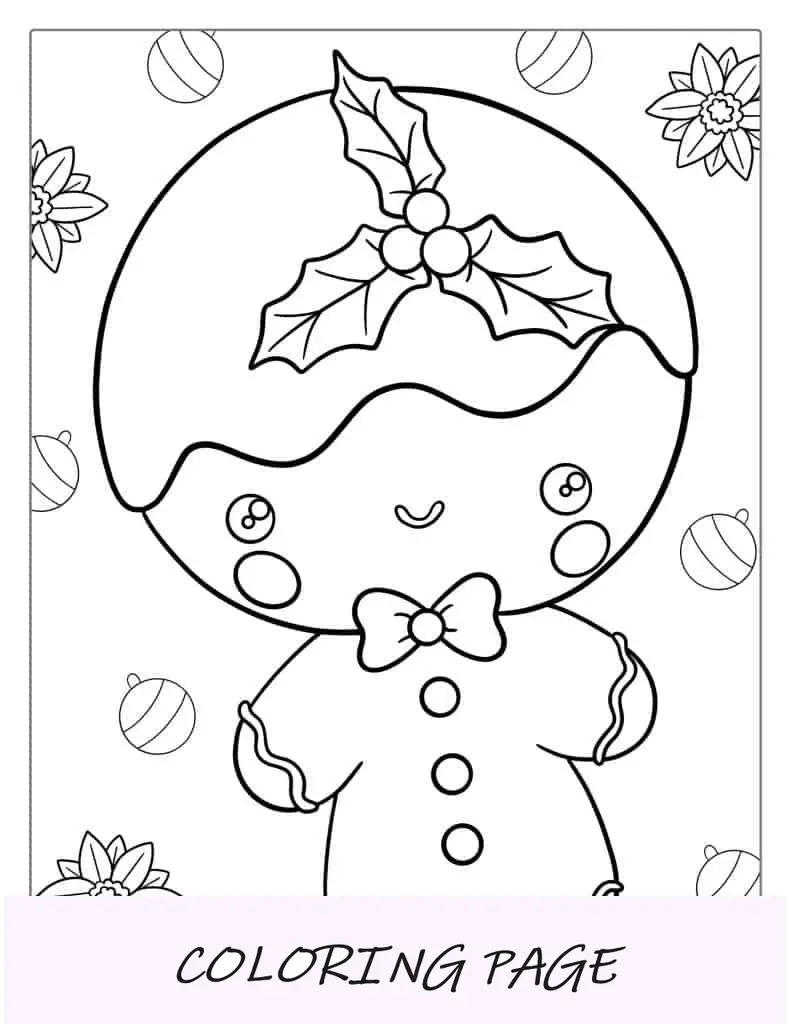 Imagen para colorear adorable hombre de jengibre