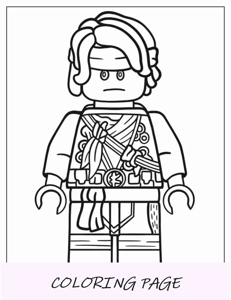 Folha para colorir Lego Llyod para crianças em idade pré-escolar