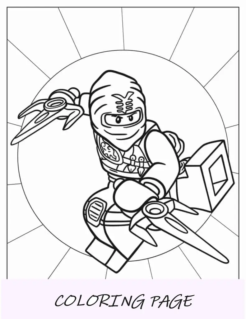 Página detalhada para colorir de Jay Walker Flying Kick