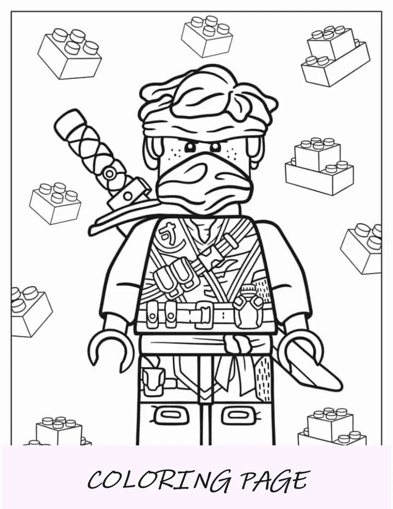 Folha para colorir Cute Jay Lightning Ninja