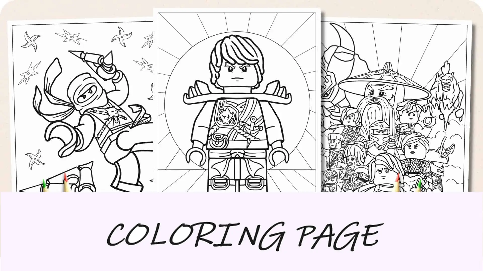 Imagem em destaque de páginas para colorir de Lego Ninjago