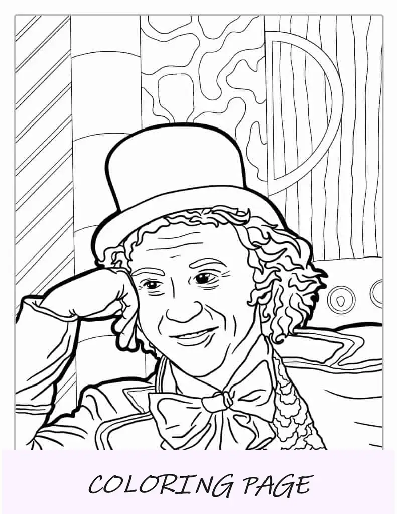 Pagina da colorare condiscendente del meme Wonka