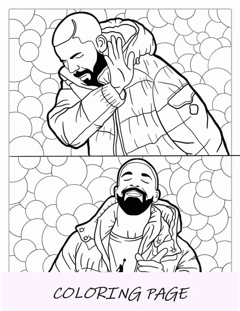 Pagina da colorare di Drake Meme