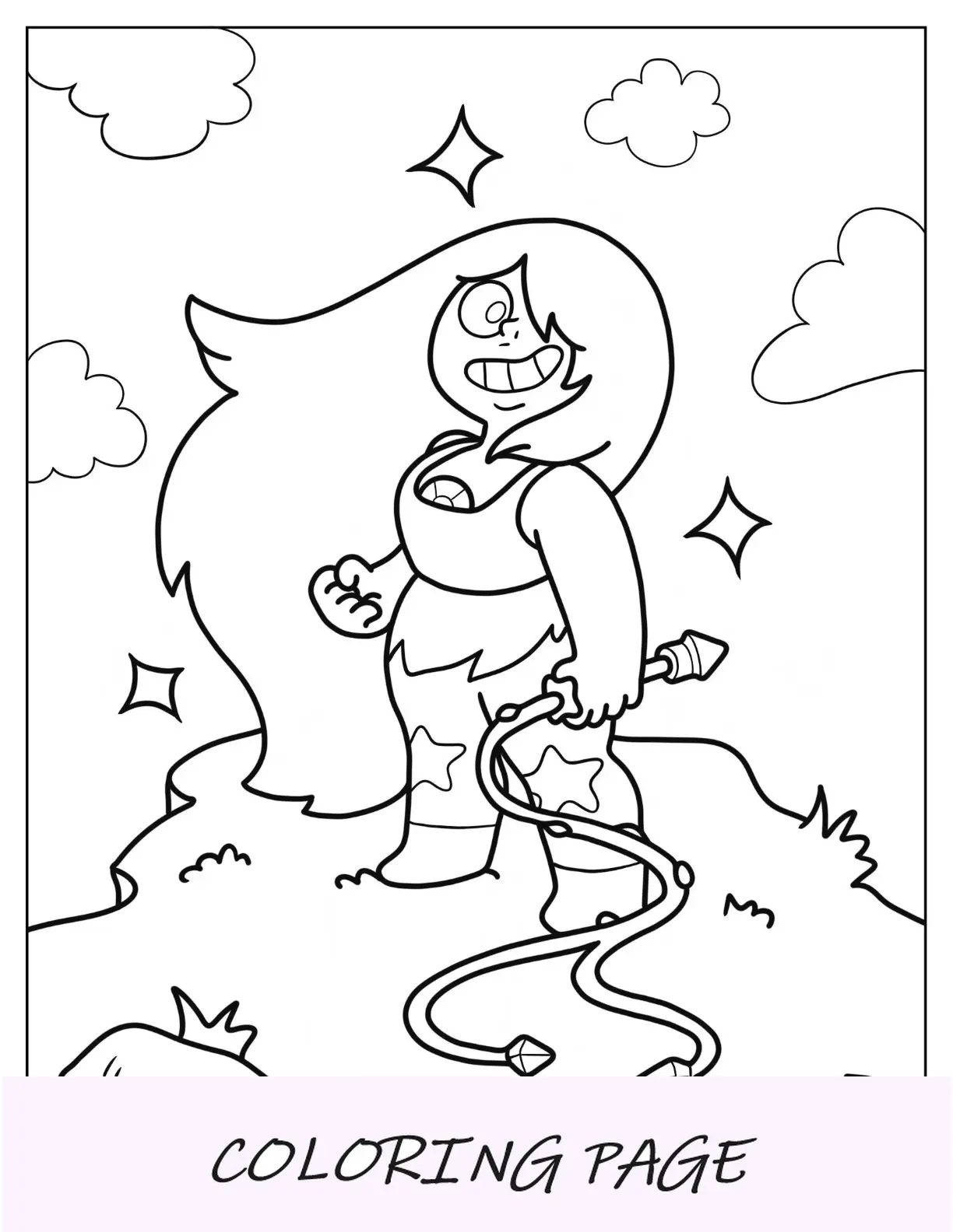 Pagina da colorare Kawaii Ametista Steven Universe per bambini in età prescolare