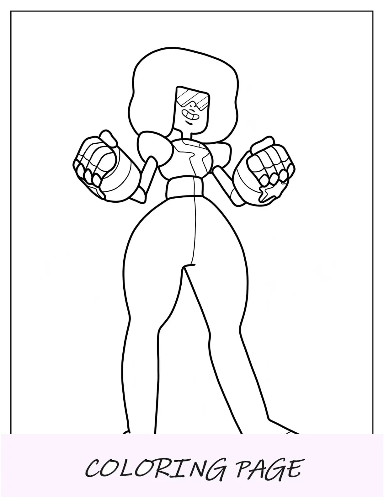 Steven Universe Pagina da colorare di granato semplice per bambini in età prescolare