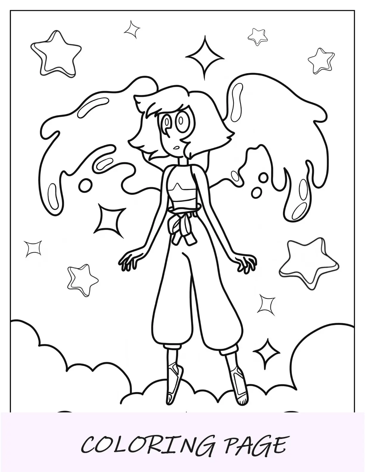Steven Universe Pagina da colorare di lapislazzuli con ali d'acqua