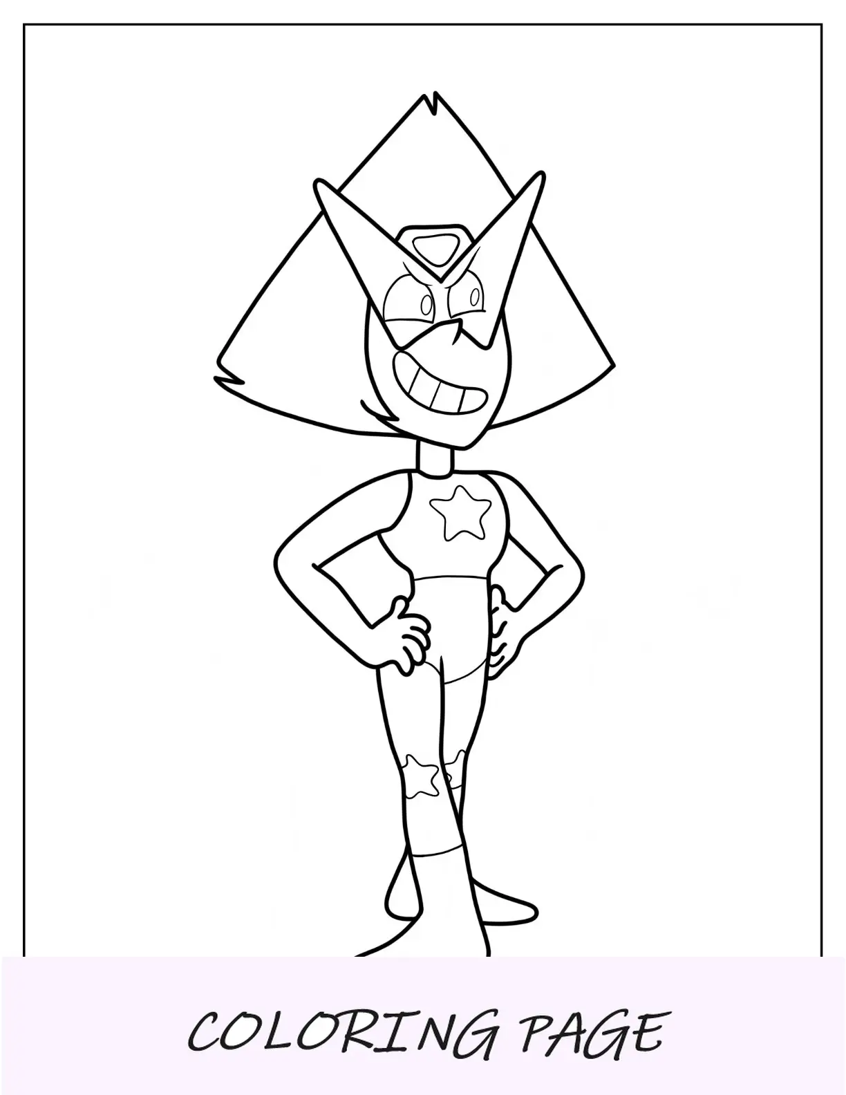 Pagina da colorare di Steven Universe di Peridot sorridente