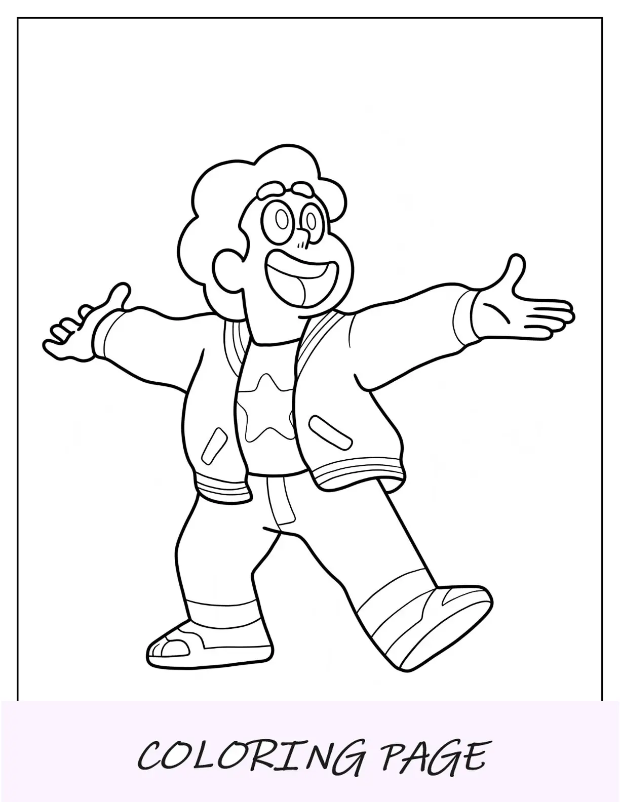 Pagina da colorare di Steven Universe per adulti felici per bambini in età prescolare
