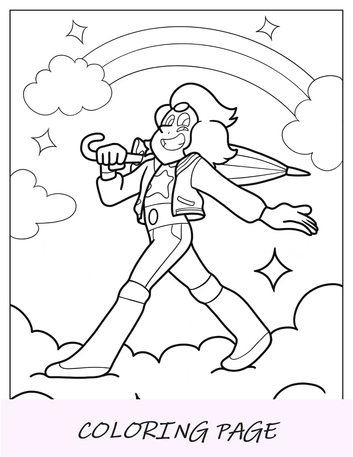 Steven Universe Pagina da colorare di Rainbow Quartz 2.0 Camminando sulle nuvole